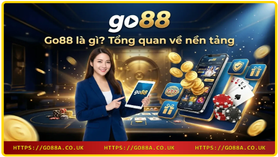 Biểu tượng Go88 với khiên bảo mật và các trò chơi trực tuyến nổi bật