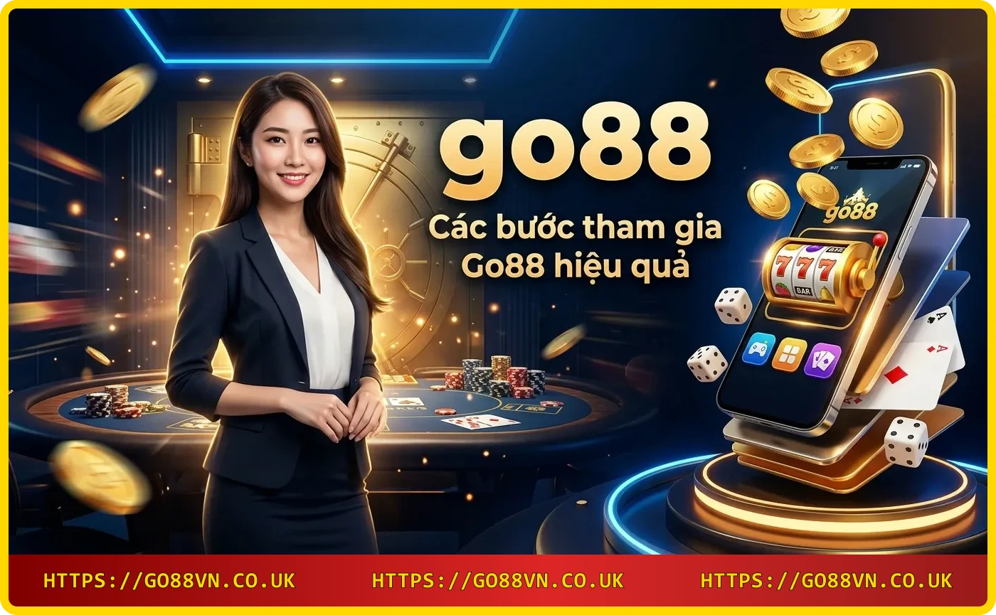 Các bước tham gia Go88: đăng ký, nạp tiền, chọn game, rút tiền