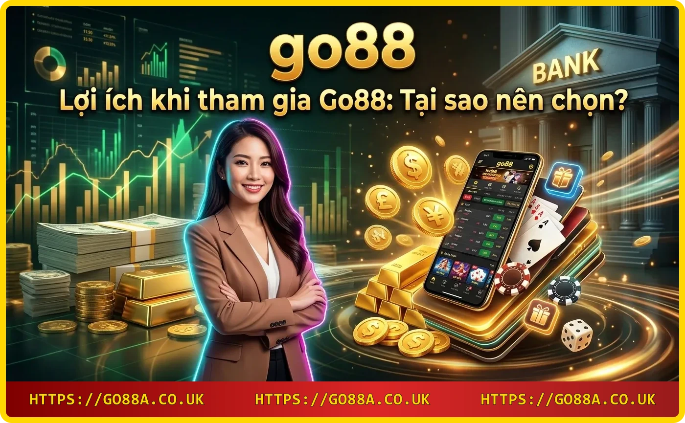 Cúp vàng Go88 với quà tặng và tiền thưởng thể hiện lợi ích khi tham gia